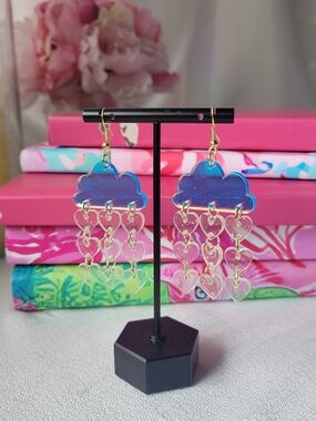 Iridescent Rain Cloud Dangle Earrings